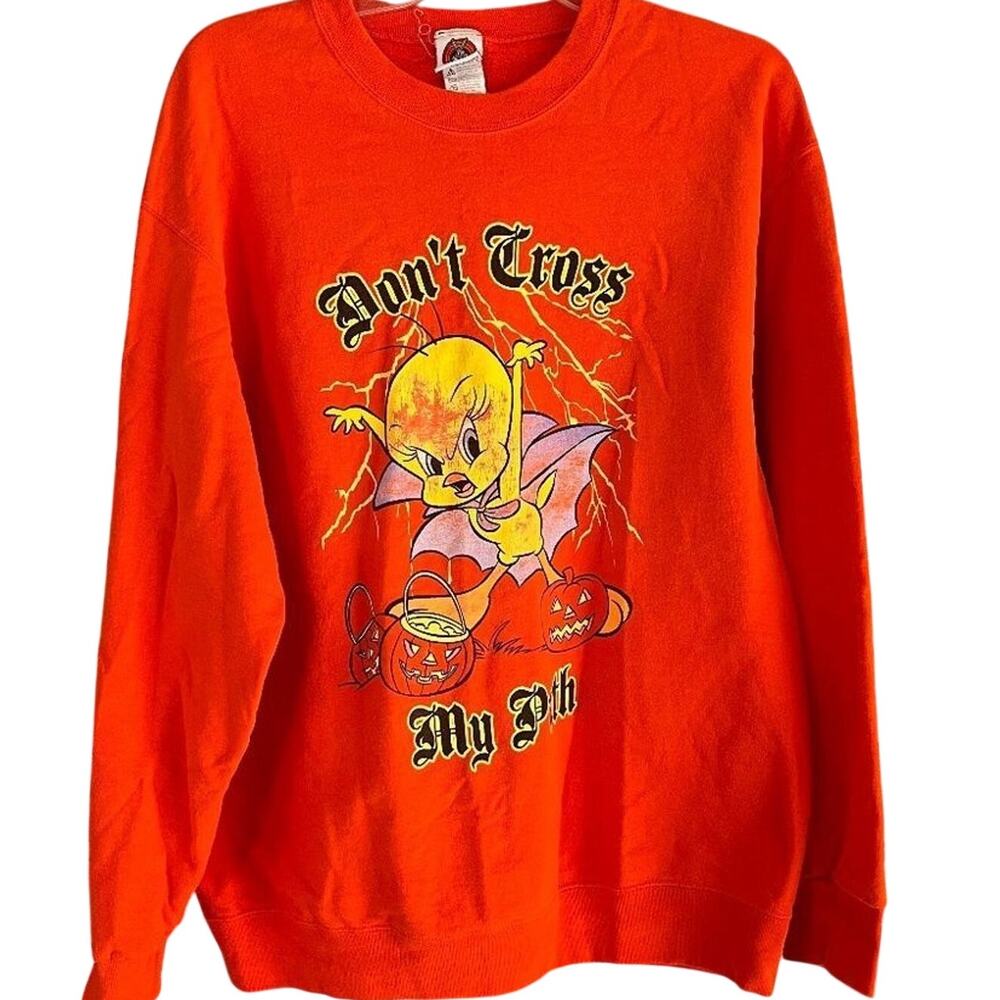 Vintage 90's Y2K Looney Tunes Tweety Bird Halloween Sweatshirt Large